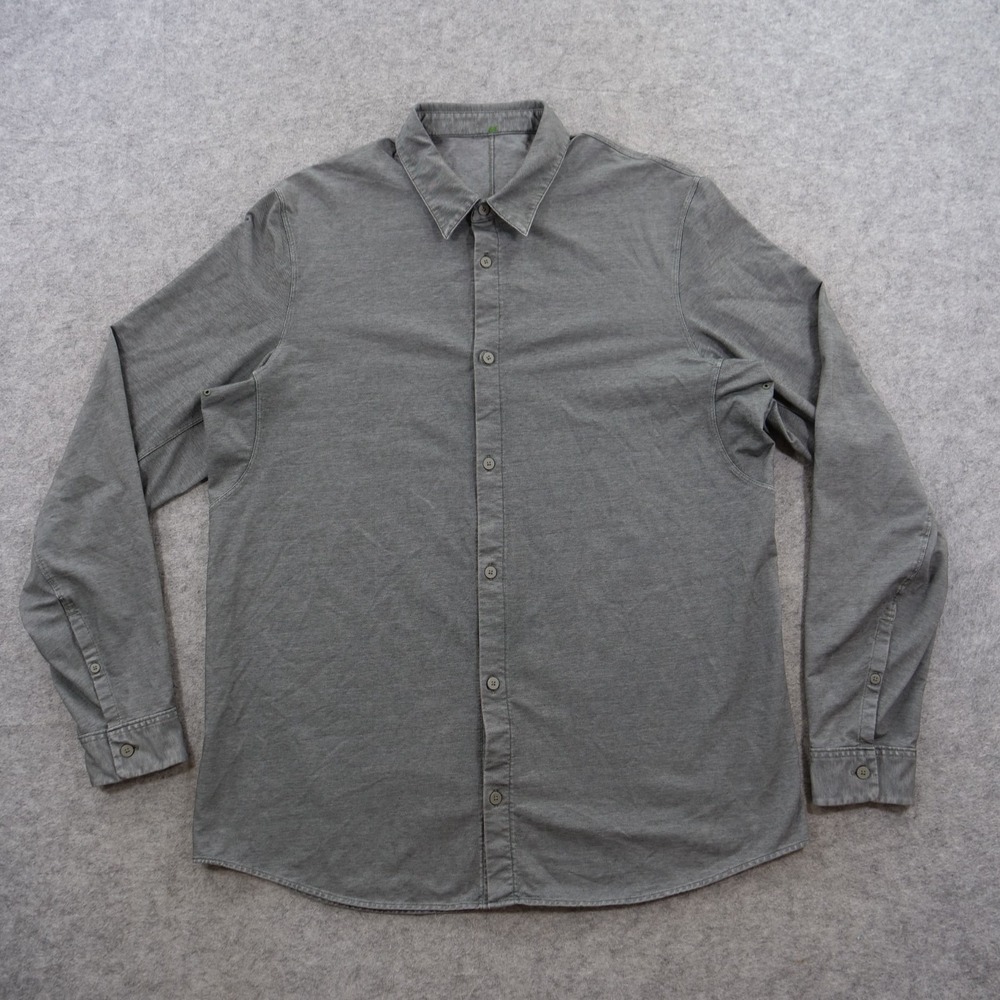 Lululemon Shirt Mens Extra Large Gray Commission Button Casual Athletic Gorpcore